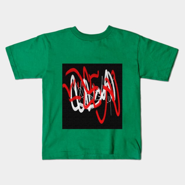 Black white and red Kids T-Shirt by osileig